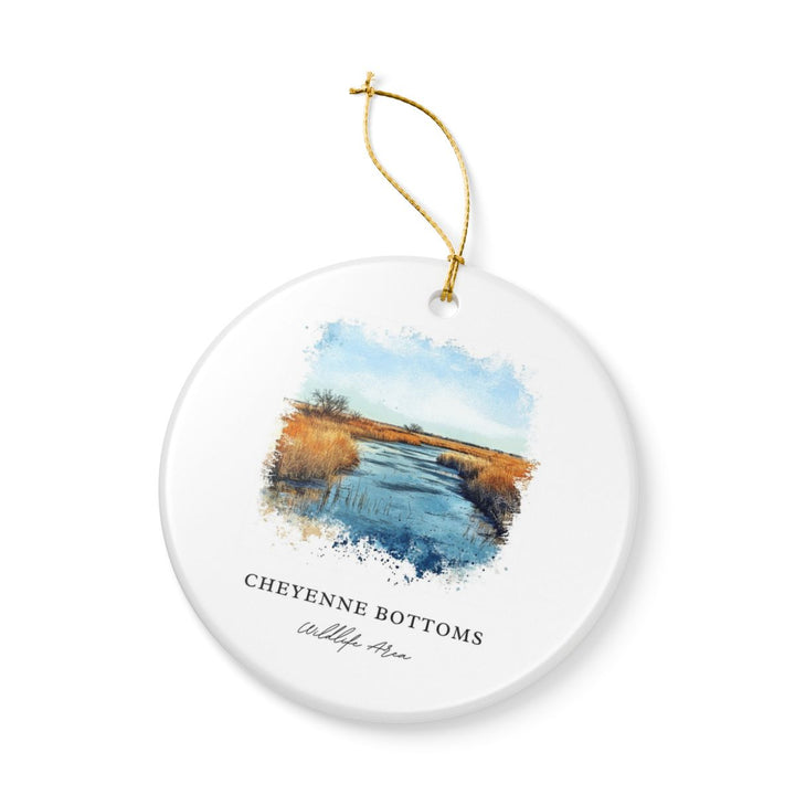 Cheyenne Bottoms USA Ornament: Unique Cheyenne Bottoms Souvenir, Cheyenne Bottoms USA Xmas Decor, and Authentic Cheyenne Bottoms Gift