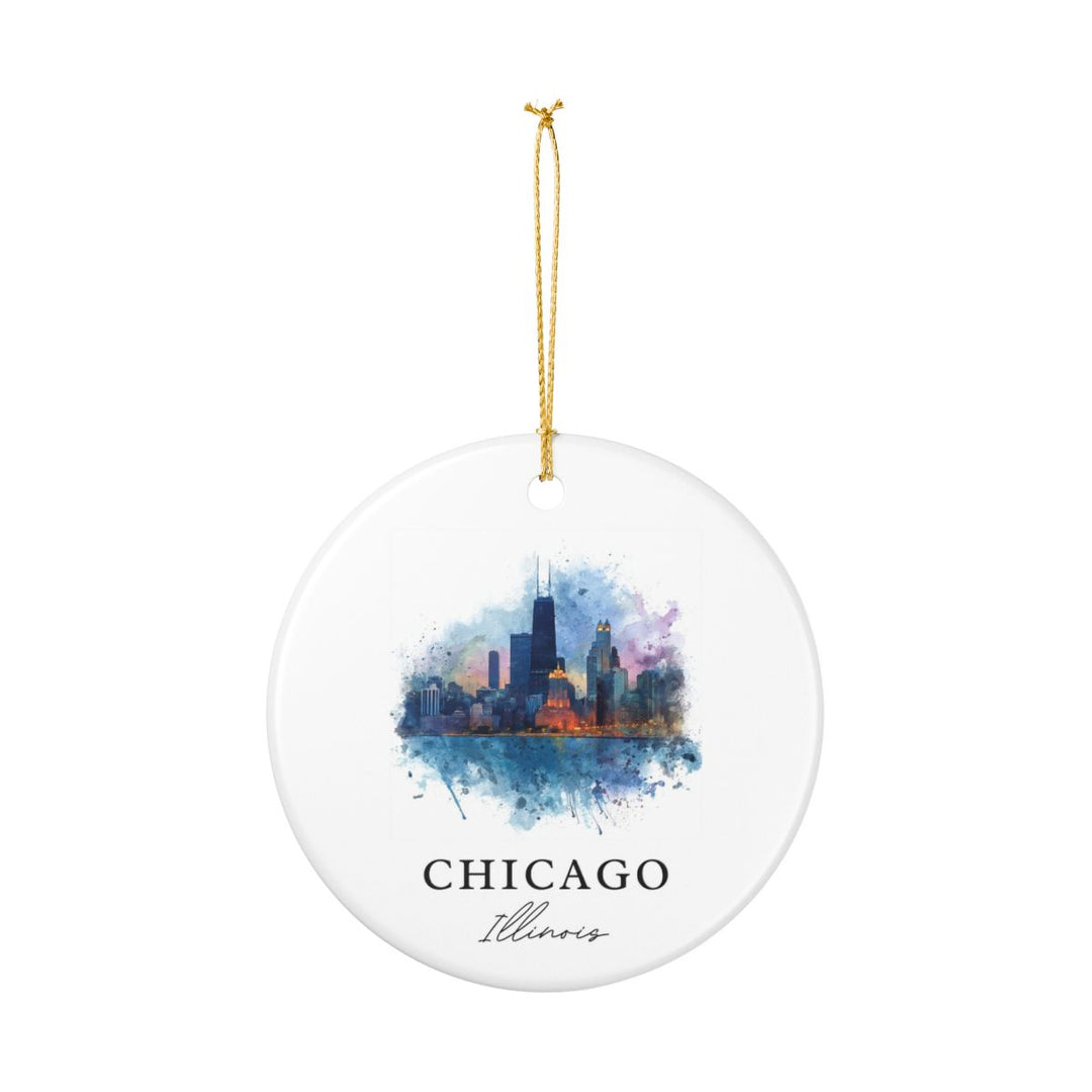 Chicago Illinois Ornament: Unique Chicago Souvenir, Chicago Illinois Xmas Decor, and Authentic Chicago Gift