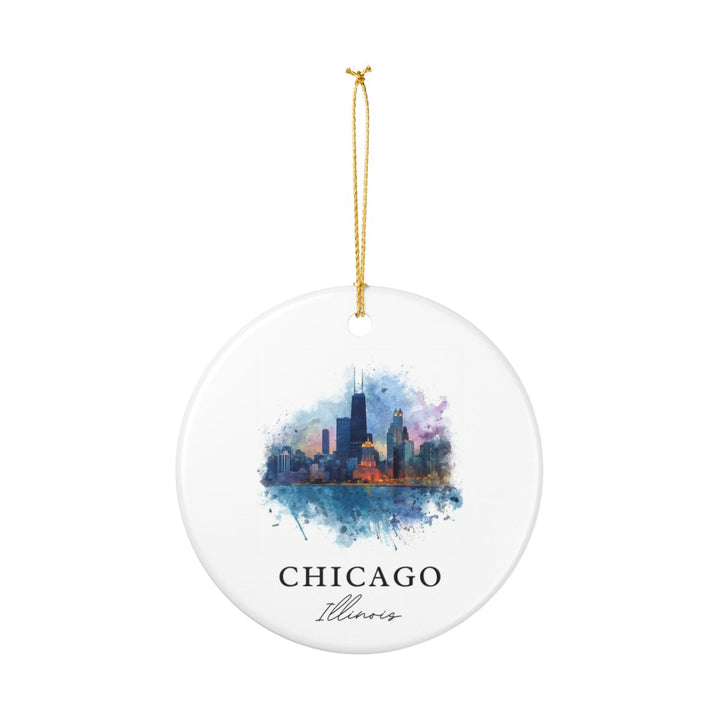 Chicago Illinois Ornament: Unique Chicago Souvenir, Chicago Illinois Xmas Decor, and Authentic Chicago Gift