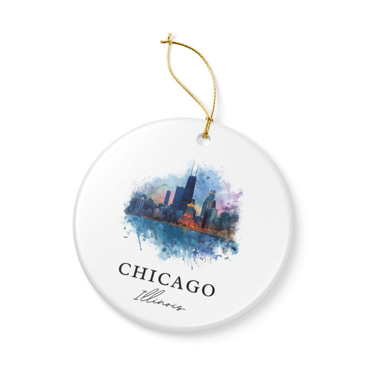 Chicago Illinois Ornament: Unique Chicago Souvenir, Chicago Illinois Xmas Decor, and Authentic Chicago Gift