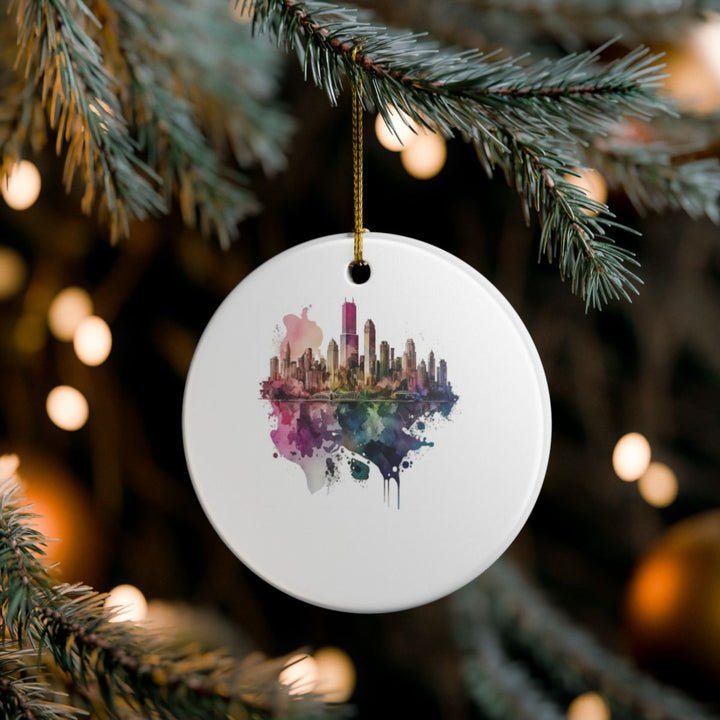 Chicago Illinois Ornament: Unique Chicago Souvenir, Chicago Illinois Xmas Decor, and Authentic Chicago Gift
