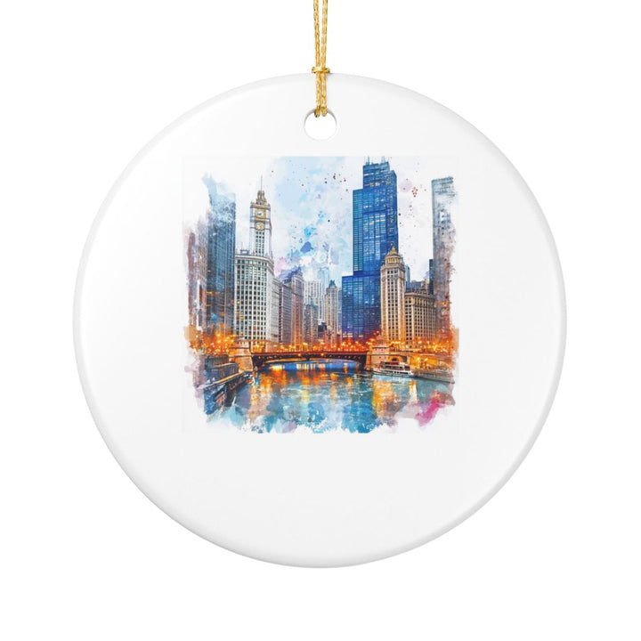 Chicago Illinois Ornament: Unique Chicago Souvenir, Chicago Illinois Xmas Decor, and Authentic Chicago Gift