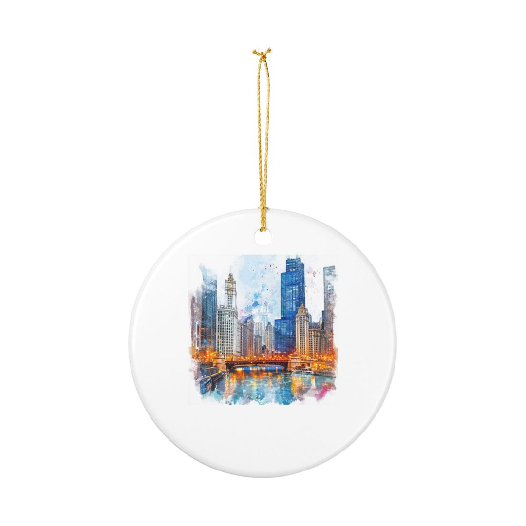 Chicago Illinois Ornament: Unique Chicago Souvenir, Chicago Illinois Xmas Decor, and Authentic Chicago Gift