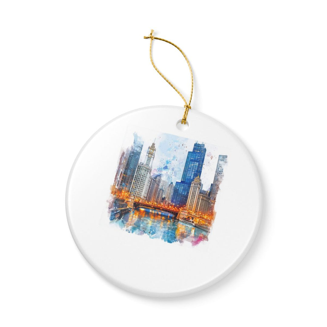 Chicago Illinois Ornament: Unique Chicago Souvenir, Chicago Illinois Xmas Decor, and Authentic Chicago Gift
