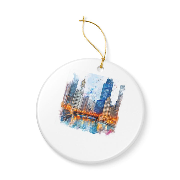 Chicago Illinois Ornament: Unique Chicago Souvenir, Chicago Illinois Xmas Decor, and Authentic Chicago Gift