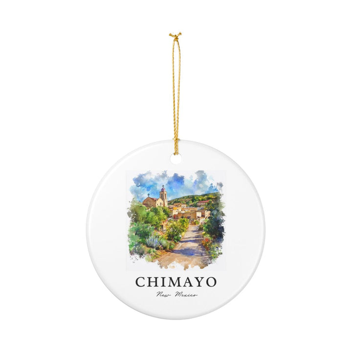 Chimayo New Mexico USA Ornament: Unique Chimayo Souvenir, Chimayo New Mexico Xmas Decor, and Authentic Chimayo Gift