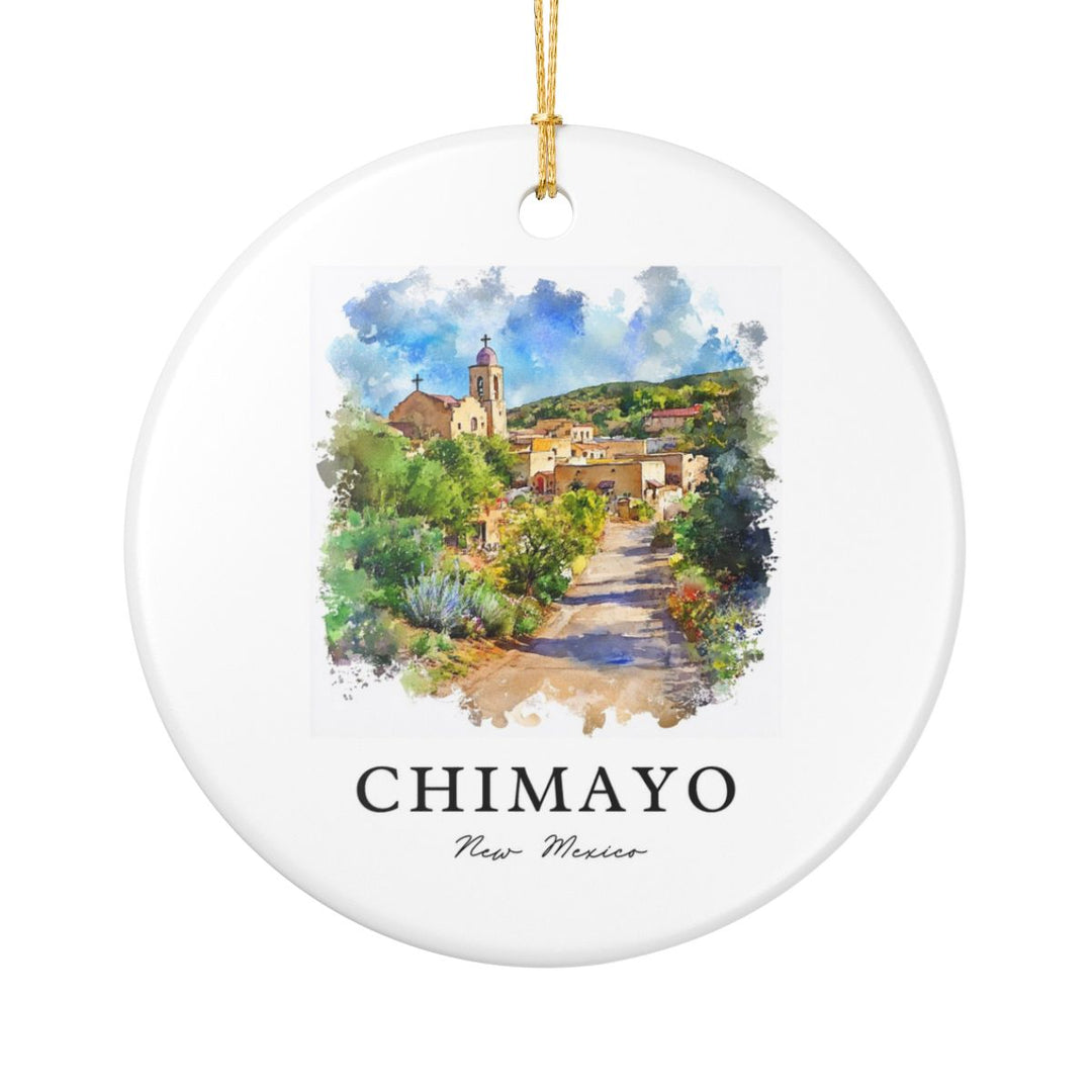 Chimayo New Mexico USA Ornament: Unique Chimayo Souvenir, Chimayo New Mexico Xmas Decor, and Authentic Chimayo Gift