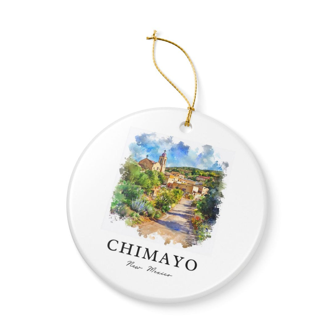 Chimayo New Mexico USA Ornament: Unique Chimayo Souvenir, Chimayo New Mexico Xmas Decor, and Authentic Chimayo Gift