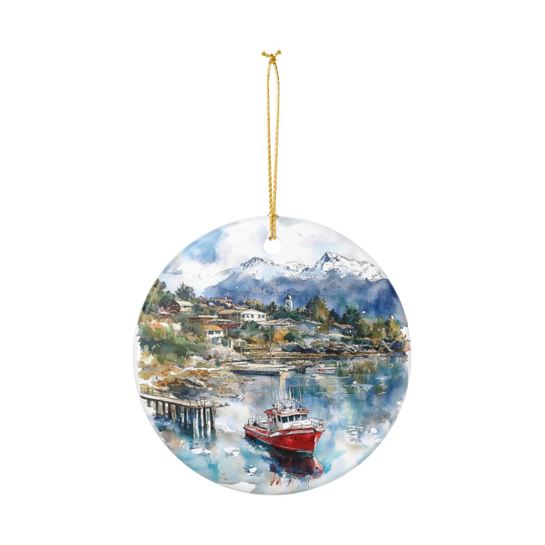 Chonchi Chile Ornament: Unique Chonchi Souvenir, Chonchi Chile Xmas Decor, and Authentic Chonchi Gift