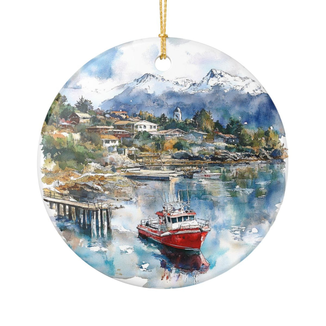 Chonchi Chile Ornament: Unique Chonchi Souvenir, Chonchi Chile Xmas Decor, and Authentic Chonchi Gift