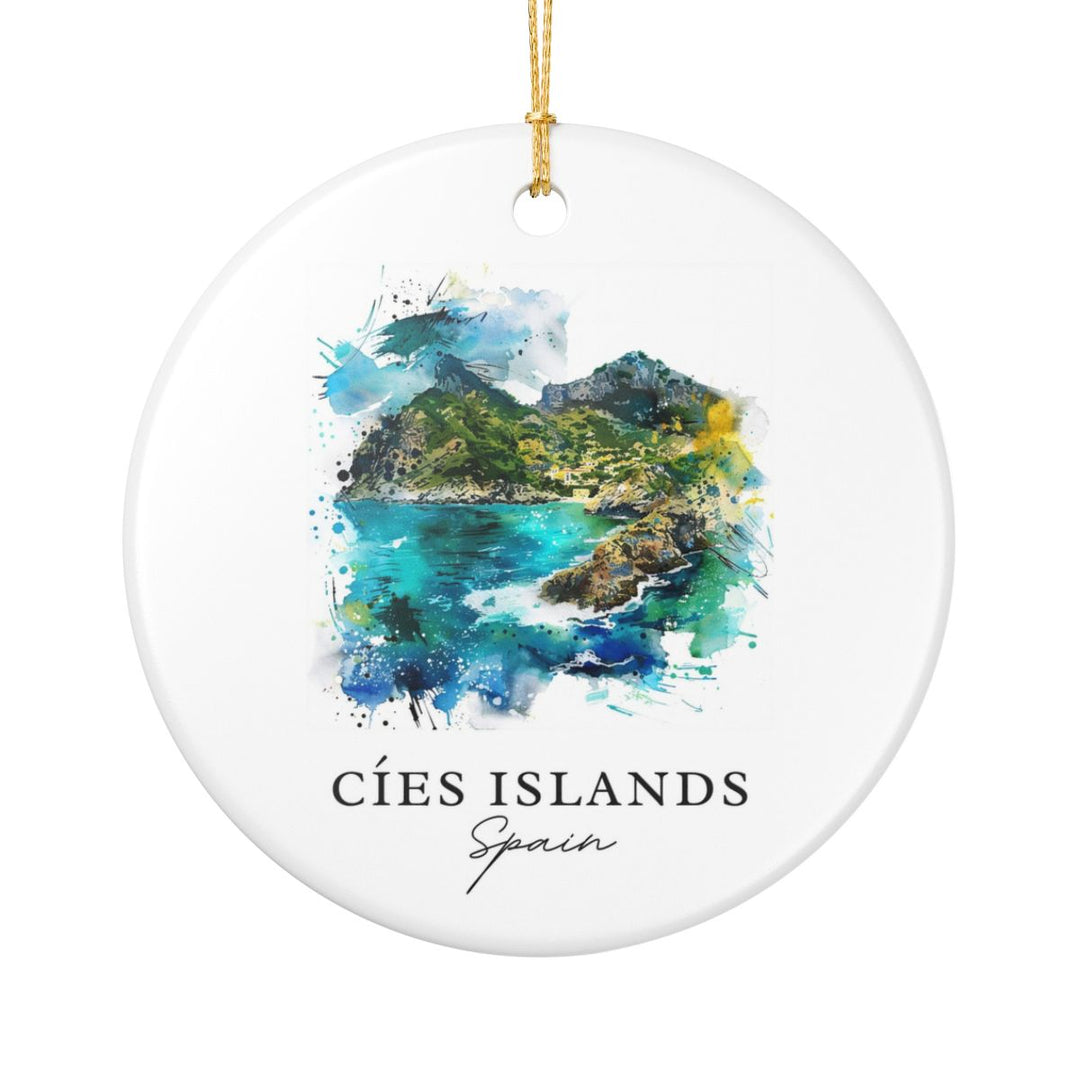 Cíes Islands Spain Ornament: Unique Cíes Islands Souvenir, Cíes Islands Spain Xmas Decor, and Authentic Cíes Islands Gift