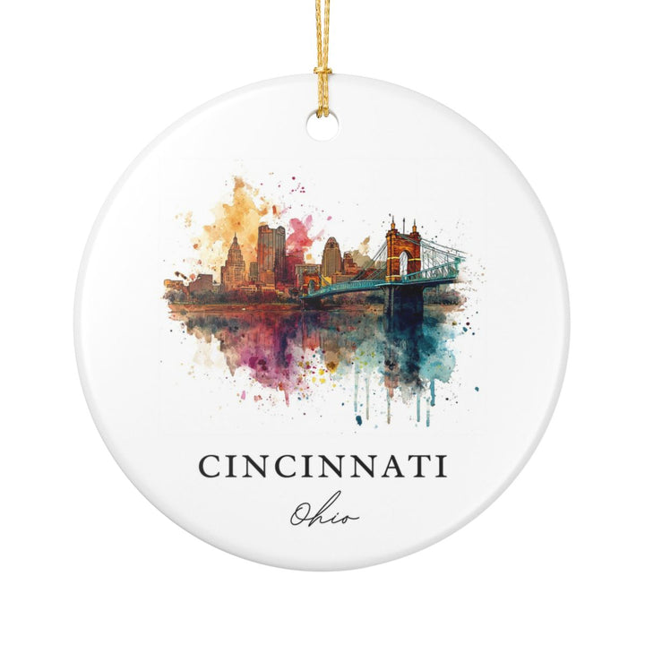 Cincinnati OH Ornament: Unique Cincinnati Souvenir, Cincinnati Ohio Xmas Decor, and Authentic Cincinnati Gift