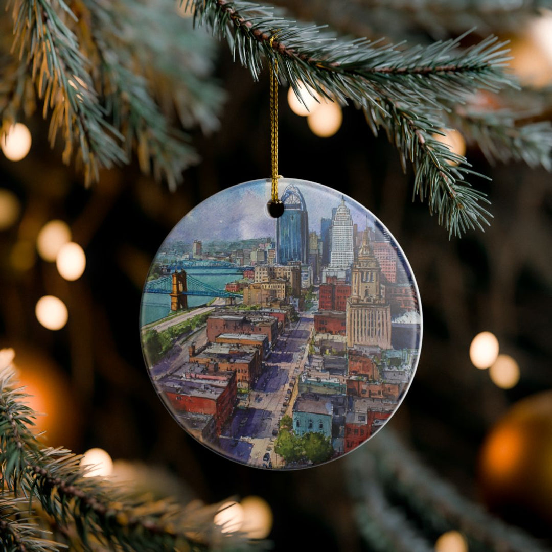 Cincinnati Ohio USA Ornament: Unique Cincinnati Souvenir, Cincinnati Ohio Xmas Decor, and Authentic Cincinnati Gift