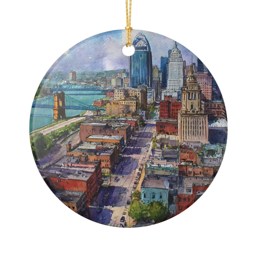 Cincinnati Ohio USA Ornament: Unique Cincinnati Souvenir, Cincinnati Ohio Xmas Decor, and Authentic Cincinnati Gift