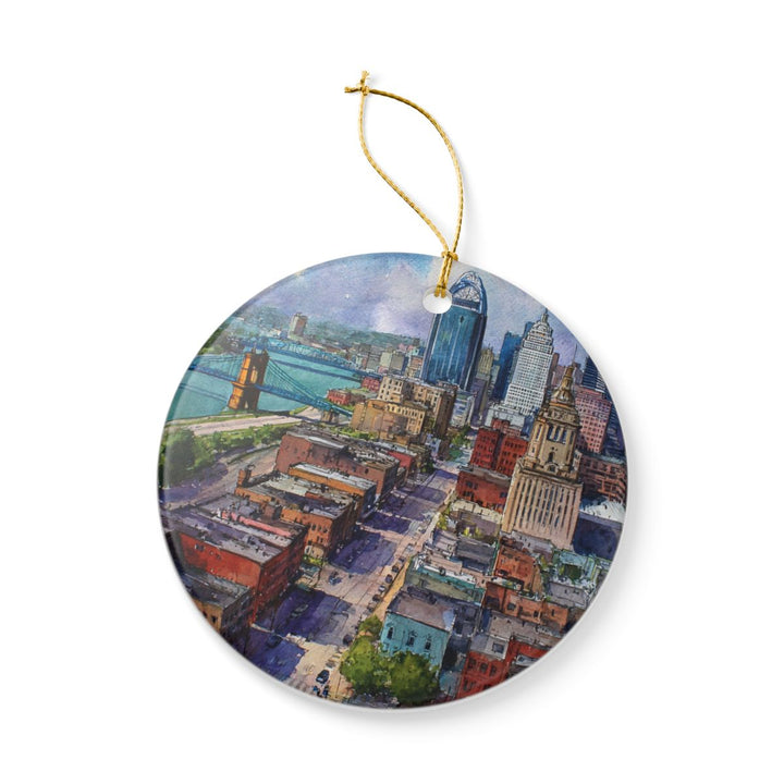 Cincinnati Ohio USA Ornament: Unique Cincinnati Souvenir, Cincinnati Ohio Xmas Decor, and Authentic Cincinnati Gift