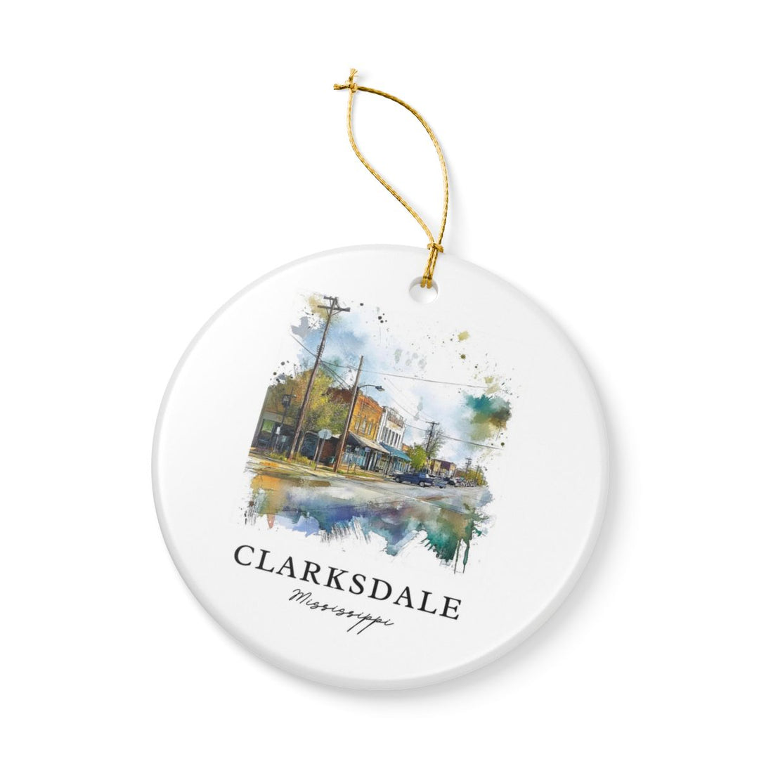 Clarksdale Mississippi Ornament: Unique Clarksdale Souvenir, Clarksdale Mississippi Xmas Decor, and Authentic Clarksdale Gift