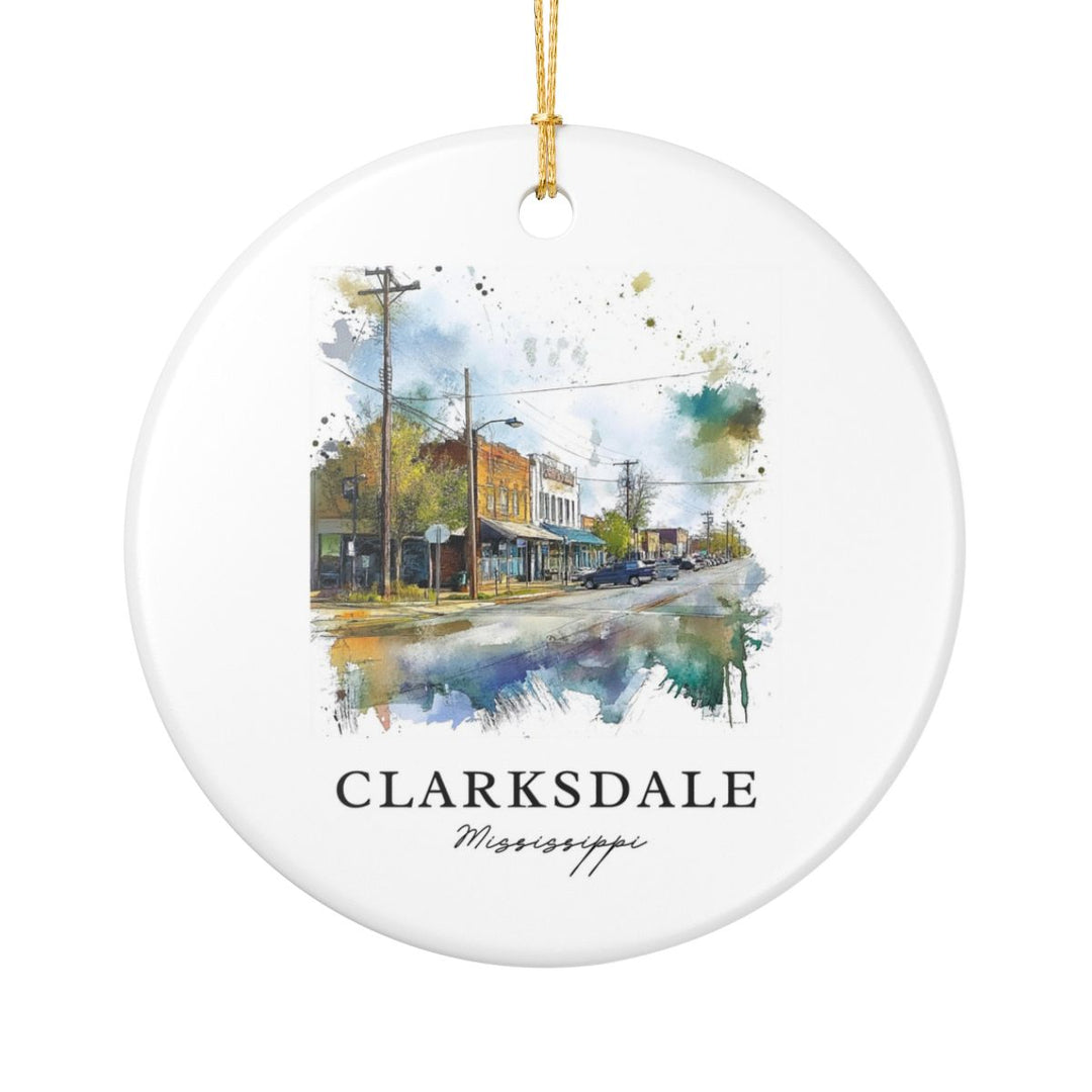 Clarksdale Mississippi Ornament: Unique Clarksdale Souvenir, Clarksdale Mississippi Xmas Decor, and Authentic Clarksdale Gift