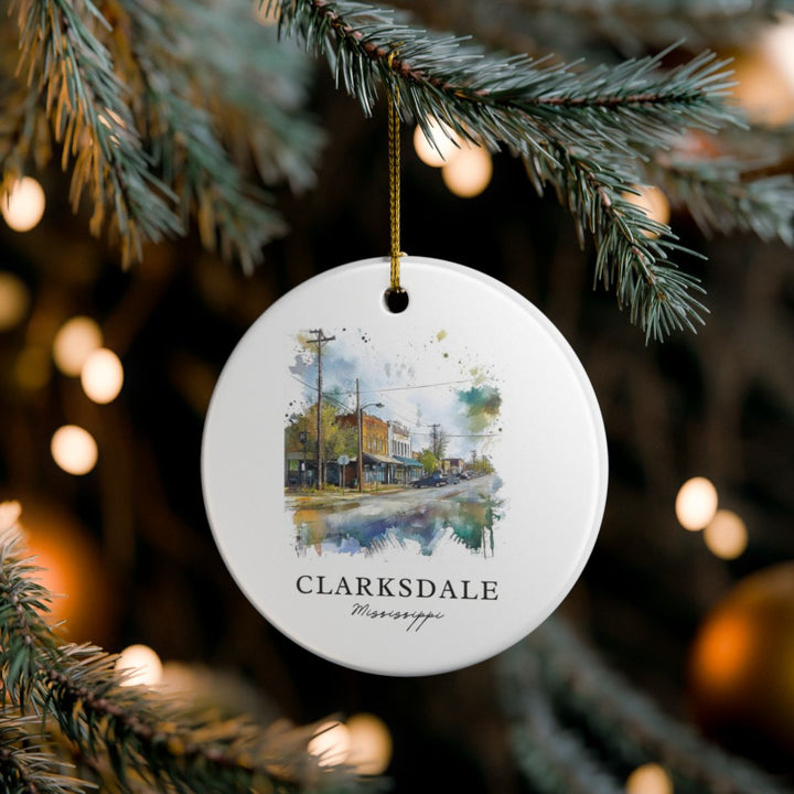Clarksdale Mississippi Ornament: Unique Clarksdale Souvenir, Clarksdale Mississippi Xmas Decor, and Authentic Clarksdale Gift