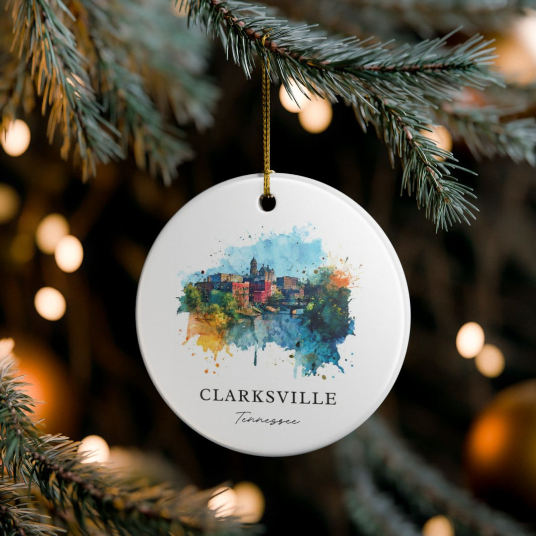 Clarksville Tennessee Ornament: Unique Clarksville Souvenir, Clarksville Tennessee Xmas Decor, and Authentic Clarksville Gift