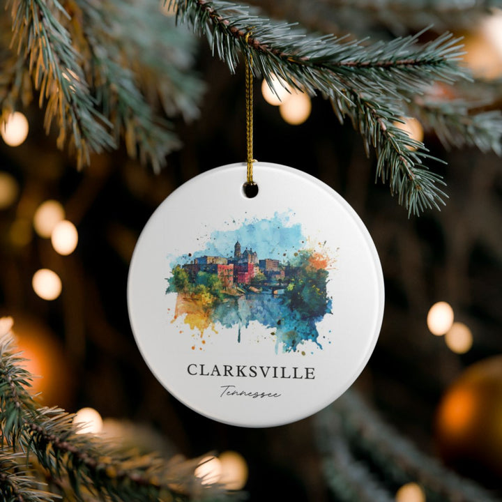 Clarksville Tennessee Ornament: Unique Clarksville Souvenir, Clarksville Tennessee Xmas Decor, and Authentic Clarksville Gift