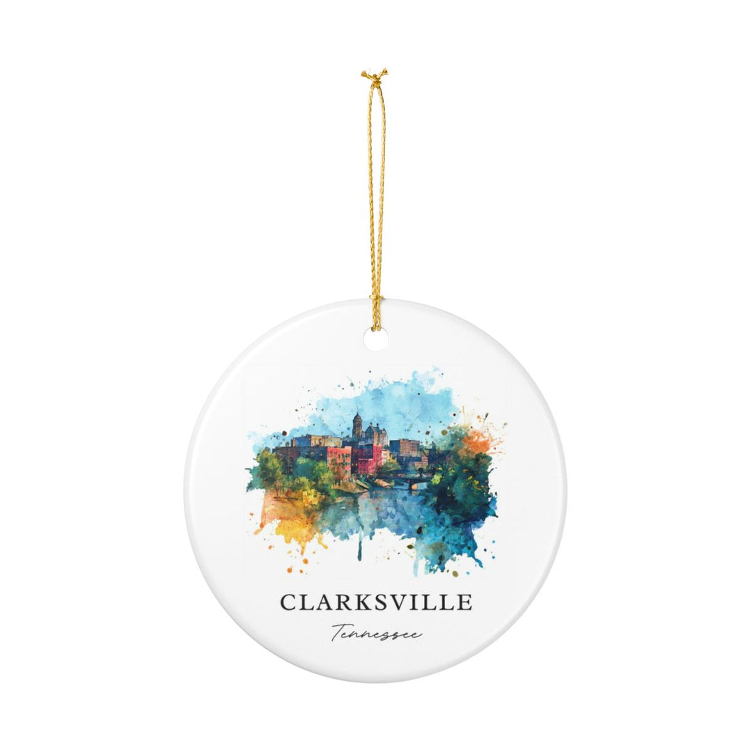 Clarksville Tennessee Ornament: Unique Clarksville Souvenir, Clarksville Tennessee Xmas Decor, and Authentic Clarksville Gift