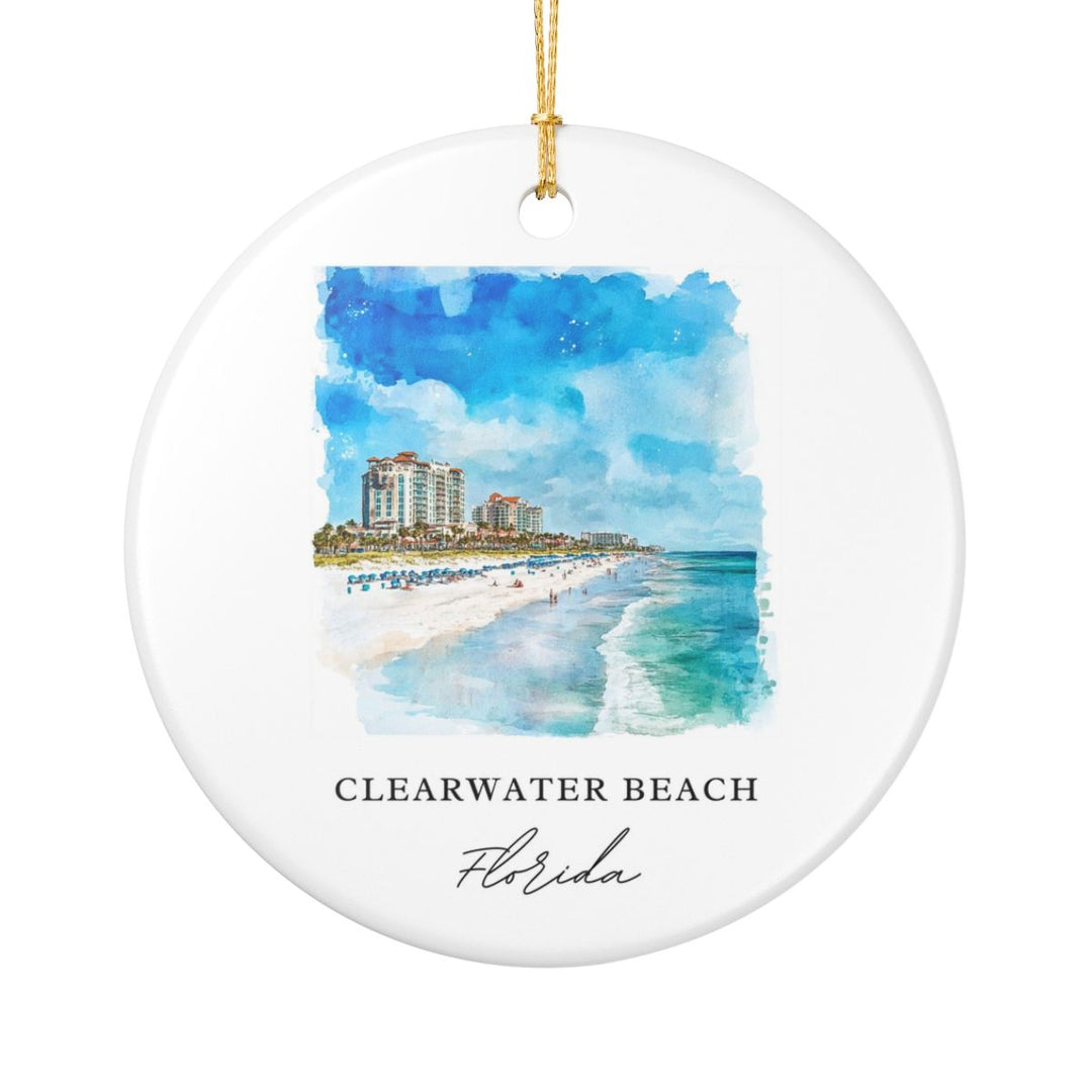 Clearwater Beach Florida USA Ornament: Unique Clearwater Beach Souvenir, Clearwater Beach Florida Xmas Decor, and Authentic Clearwater Beach Gift