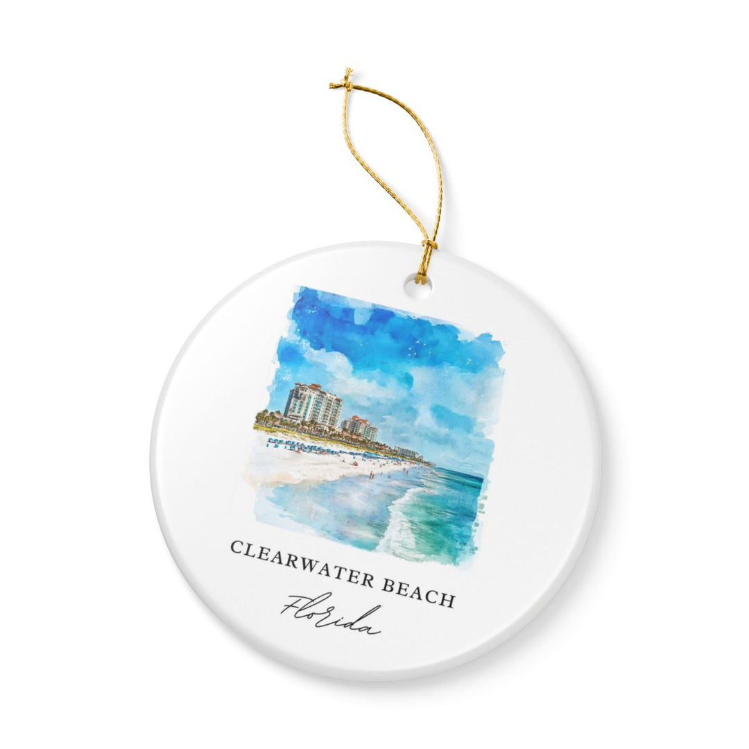 Clearwater Beach Florida USA Ornament: Unique Clearwater Beach Souvenir, Clearwater Beach Florida Xmas Decor, and Authentic Clearwater Beach Gift
