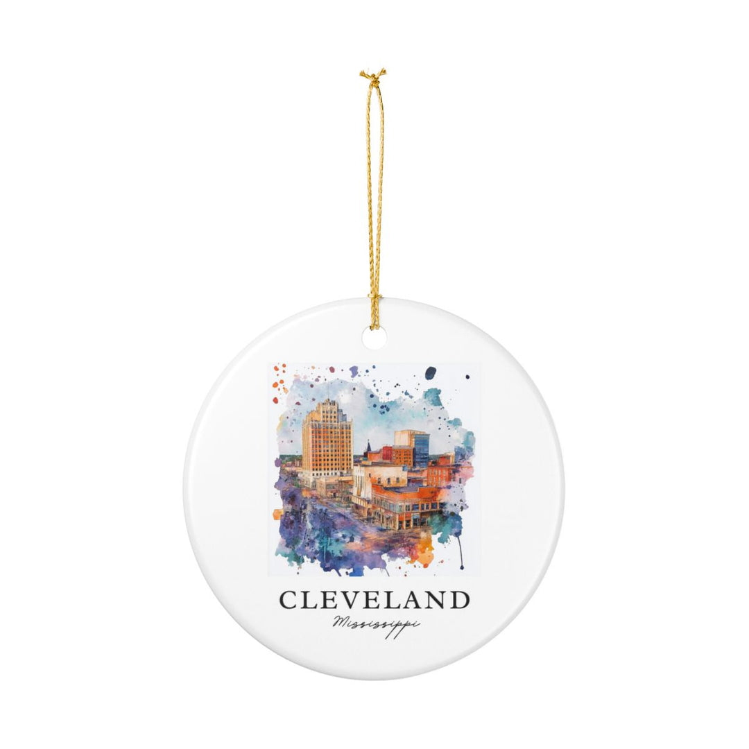 Cleveland Mississippi USA Ornament: Unique Cleveland Souvenir, Cleveland Mississippi Xmas Decor, and Authentic Cleveland Gift
