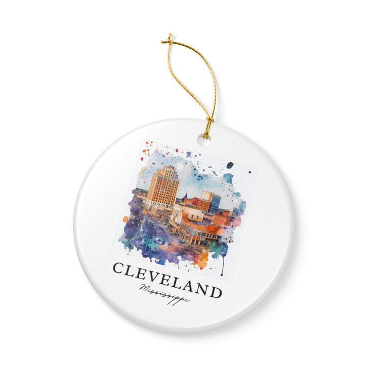 Cleveland Mississippi USA Ornament: Unique Cleveland Souvenir, Cleveland Mississippi Xmas Decor, and Authentic Cleveland Gift