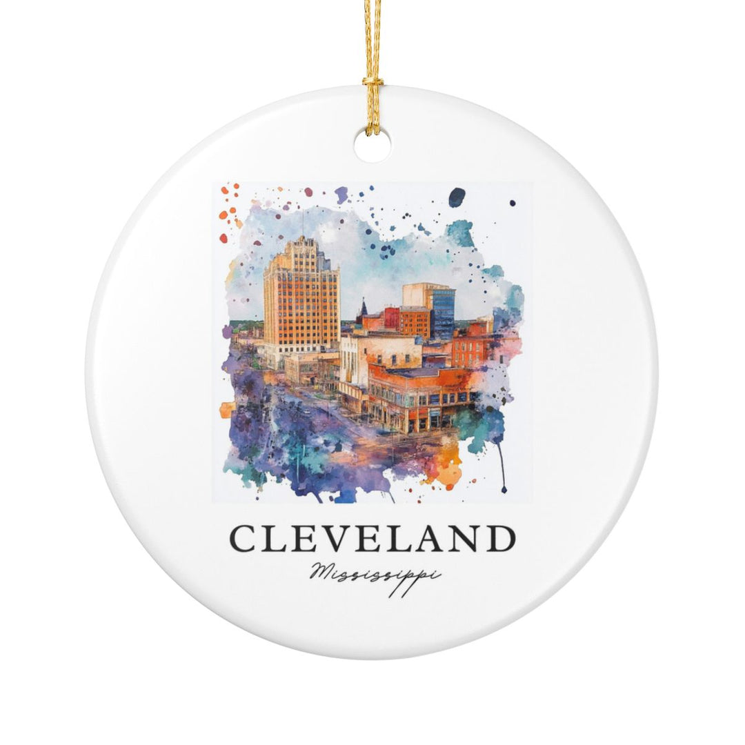 Cleveland Mississippi USA Ornament: Unique Cleveland Souvenir, Cleveland Mississippi Xmas Decor, and Authentic Cleveland Gift