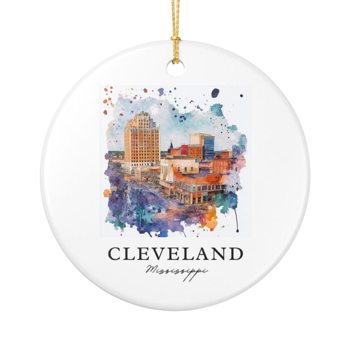 Cleveland Mississippi USA Ornament: Unique Cleveland Souvenir, Cleveland Mississippi Xmas Decor, and Authentic Cleveland Gift
