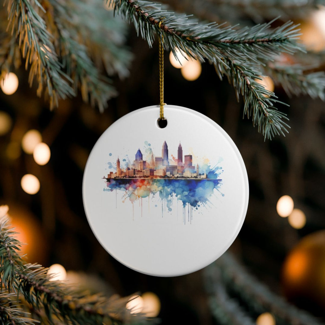 Cleveland Ohio Ornament: Unique Cleveland Souvenir, Cleveland Ohio Xmas Decor, and Authentic Cleveland Gift