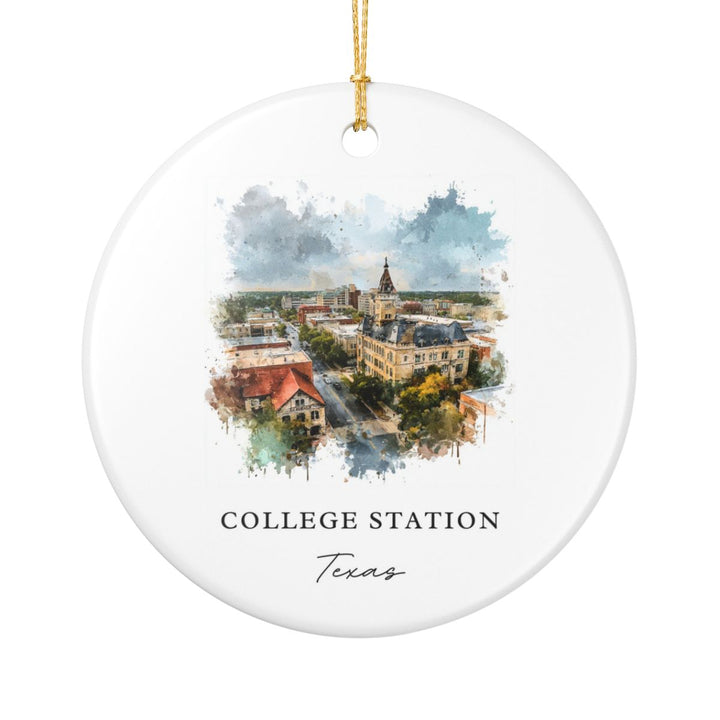 College Station Texas Ornament: Unique College Station Souvenir, College Station Texas Xmas Decor, and Authentic College Station Gift