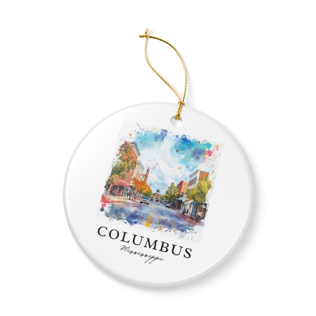 Columbus Mississippi USA Ornament: Unique Columbus Souvenir, Columbus Mississippi Xmas Decor, and Authentic Columbus Gift