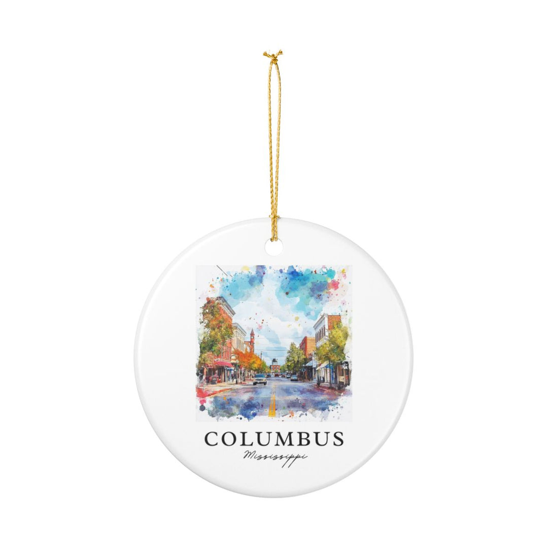 Columbus Mississippi USA Ornament: Unique Columbus Souvenir, Columbus Mississippi Xmas Decor, and Authentic Columbus Gift