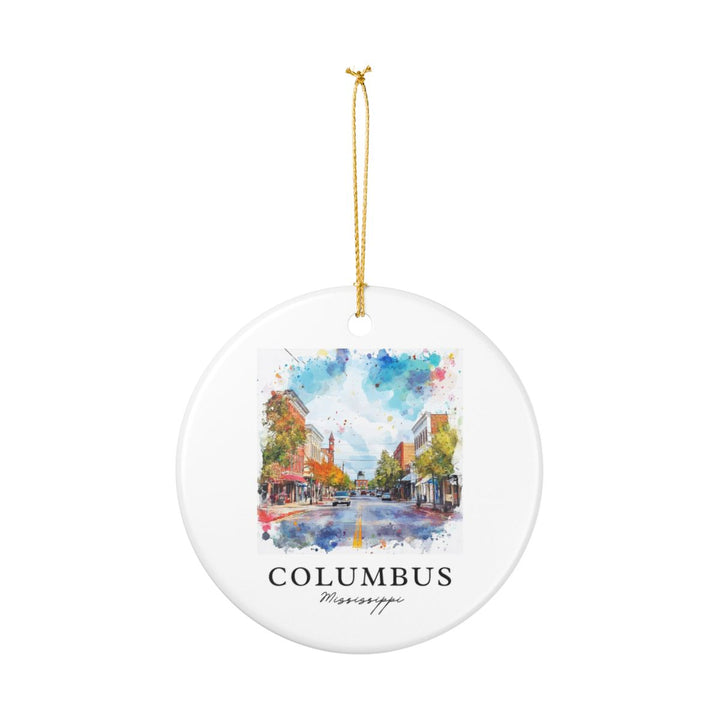 Columbus Mississippi USA Ornament: Unique Columbus Souvenir, Columbus Mississippi Xmas Decor, and Authentic Columbus Gift