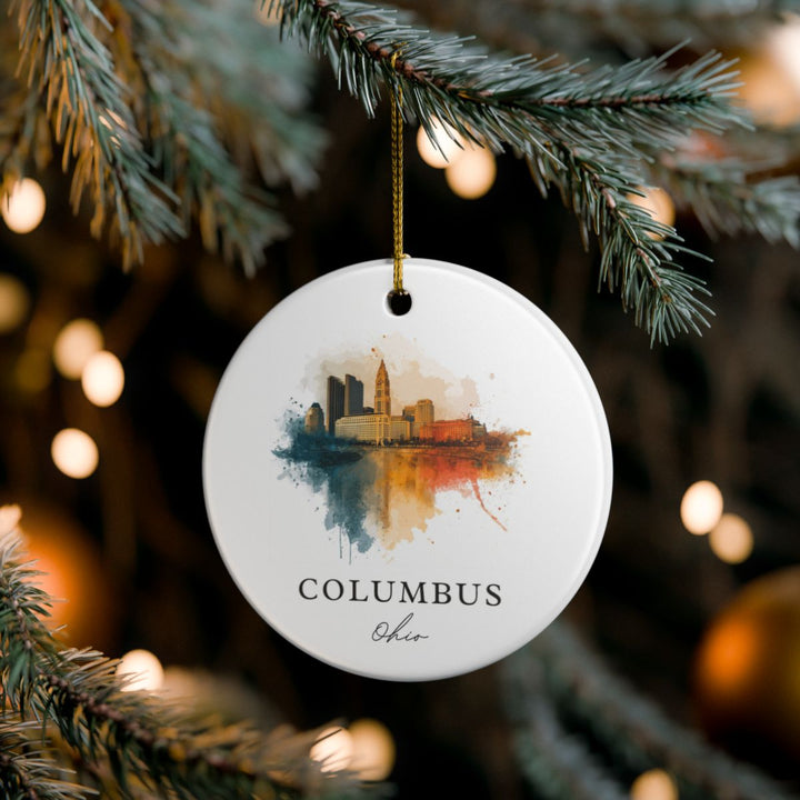 Columbus OH Ornament: Unique Columbus Souvenir, Columbus Ohio Xmas Decor, and Authentic Columbus Gift