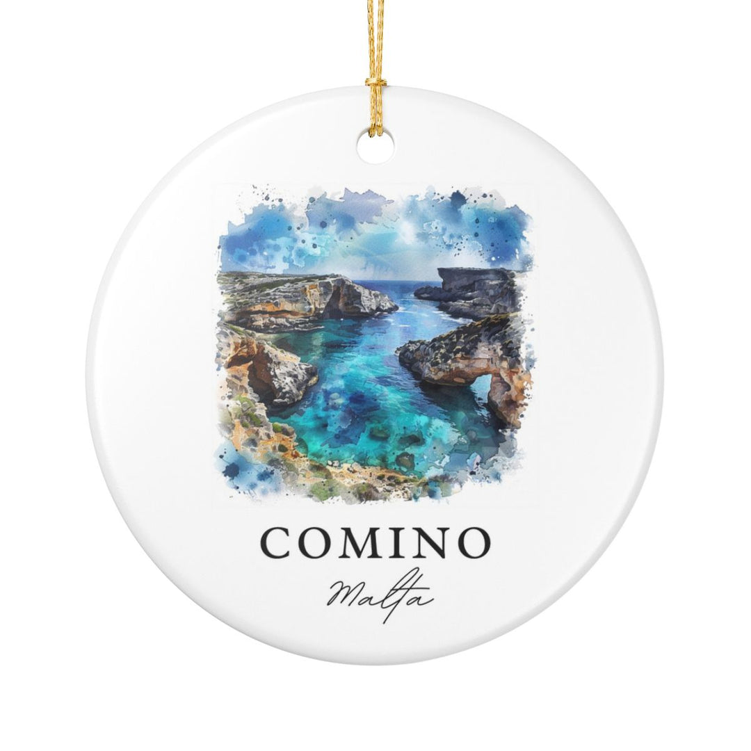 Comino Malta Ornament: Unique Comino Souvenir, Comino Malta Xmas Decor, and Authentic Comino Gift