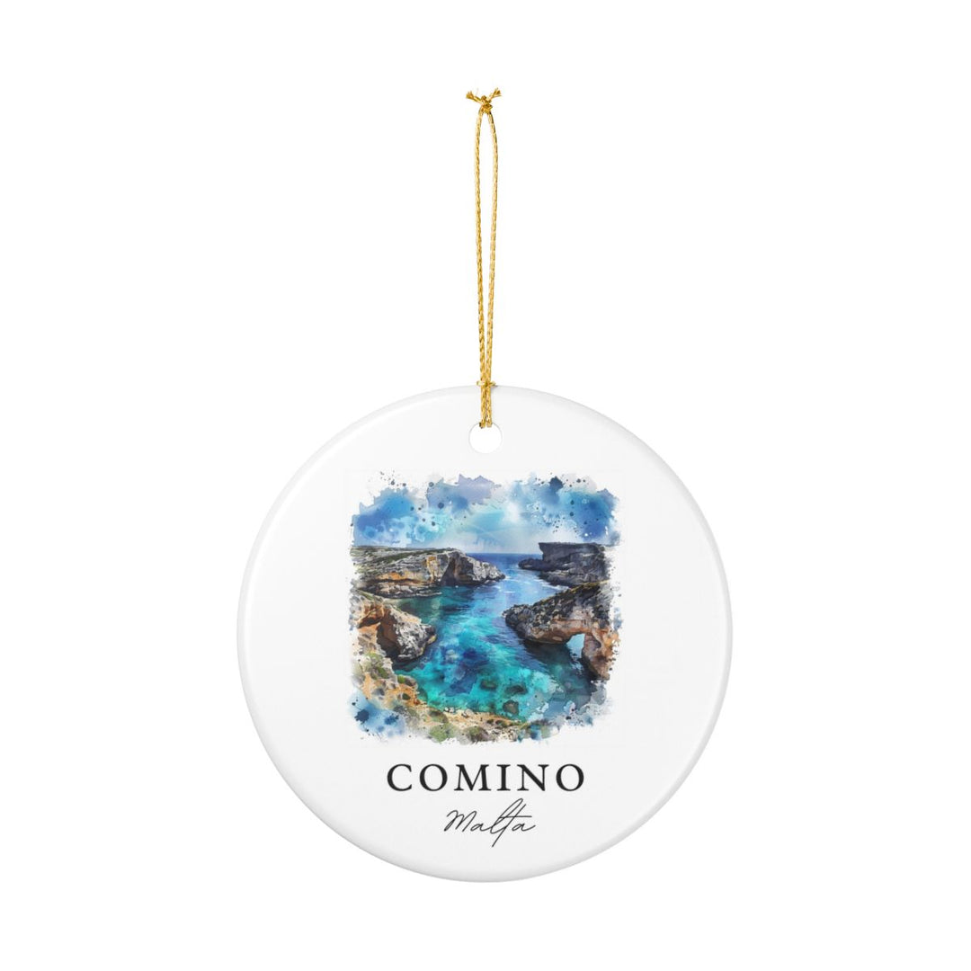 Comino Malta Ornament: Unique Comino Souvenir, Comino Malta Xmas Decor, and Authentic Comino Gift