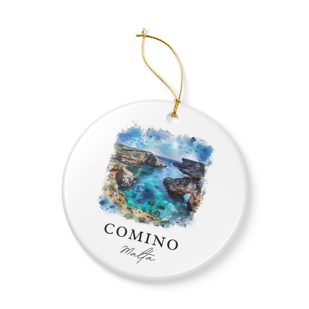 Comino Malta Ornament: Unique Comino Souvenir, Comino Malta Xmas Decor, and Authentic Comino Gift