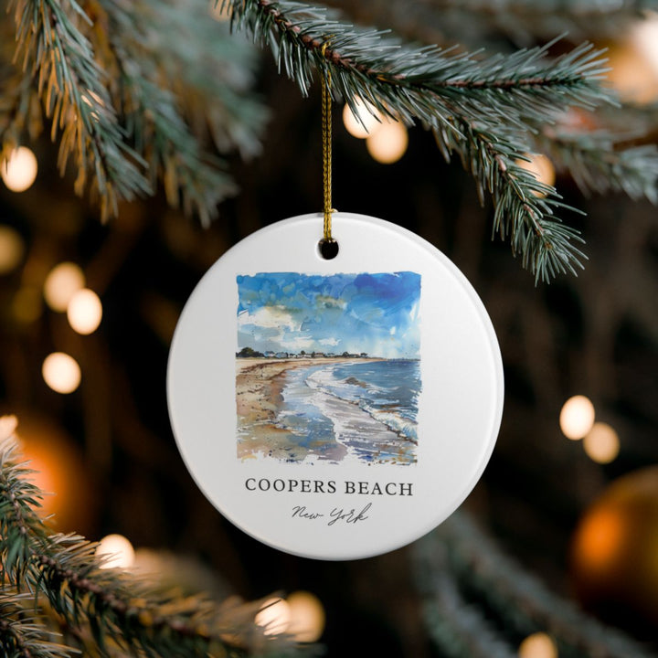 Coopers Beach Southampton NY Ornament: Unique Coopers Beach Southampton Souvenir, Coopers Beach Southampton New York Xmas Decor, and Authentic Coopers Beach Southampton Gift
