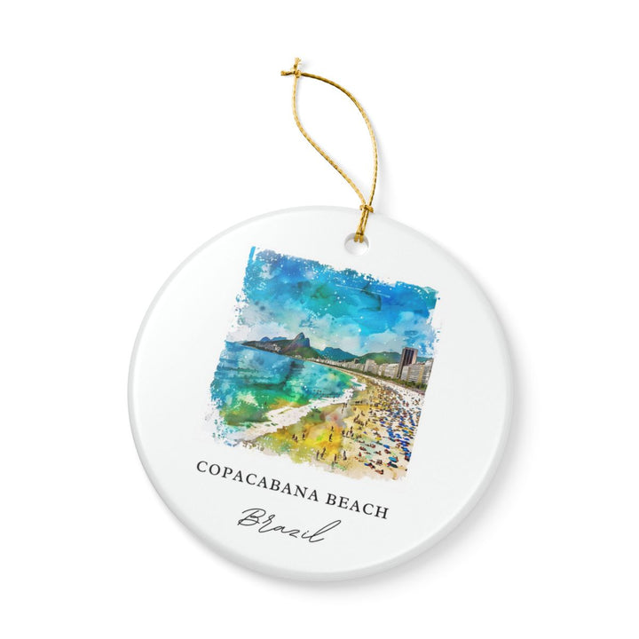 Copacabana Beach Brazil Ornament: Unique Copacabana Beach Souvenir, Copacabana Beach Brazil Xmas Decor, and Authentic Copacabana Beach Gift