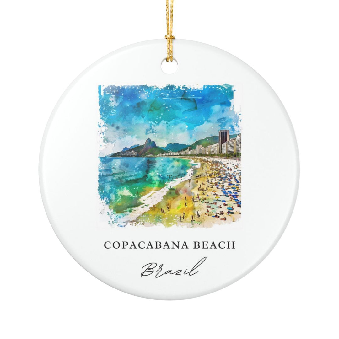 Copacabana Beach Brazil Ornament: Unique Copacabana Beach Souvenir, Copacabana Beach Brazil Xmas Decor, and Authentic Copacabana Beach Gift