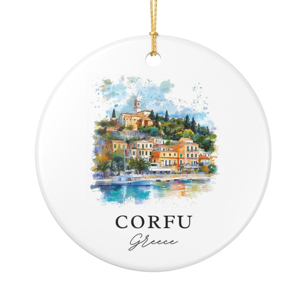 Corfu Greece Ornament: Unique Corfu Souvenir, Corfu Greece Xmas Decor, and Authentic Corfu Gift