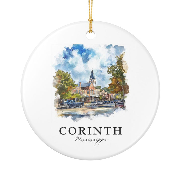 Corinth Mississippi USA Ornament: Unique Corinth Souvenir, Corinth Mississippi Xmas Decor, and Authentic Corinth Gift