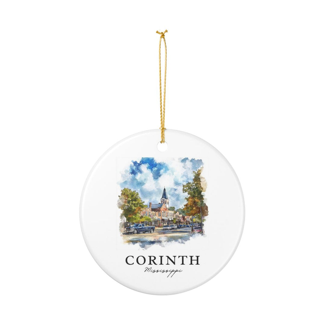 Corinth Mississippi USA Ornament: Unique Corinth Souvenir, Corinth Mississippi Xmas Decor, and Authentic Corinth Gift