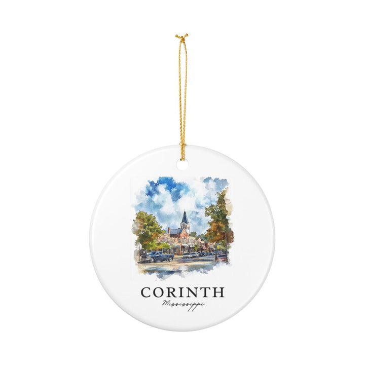 Corinth Mississippi USA Ornament: Unique Corinth Souvenir, Corinth Mississippi Xmas Decor, and Authentic Corinth Gift
