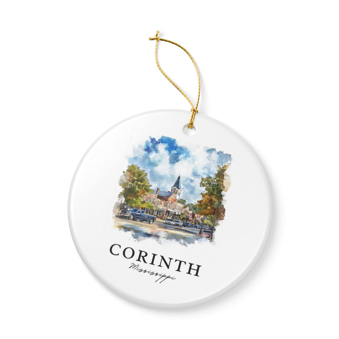 Corinth Mississippi USA Ornament: Unique Corinth Souvenir, Corinth Mississippi Xmas Decor, and Authentic Corinth Gift