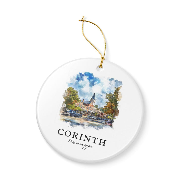 Corinth Mississippi USA Ornament: Unique Corinth Souvenir, Corinth Mississippi Xmas Decor, and Authentic Corinth Gift
