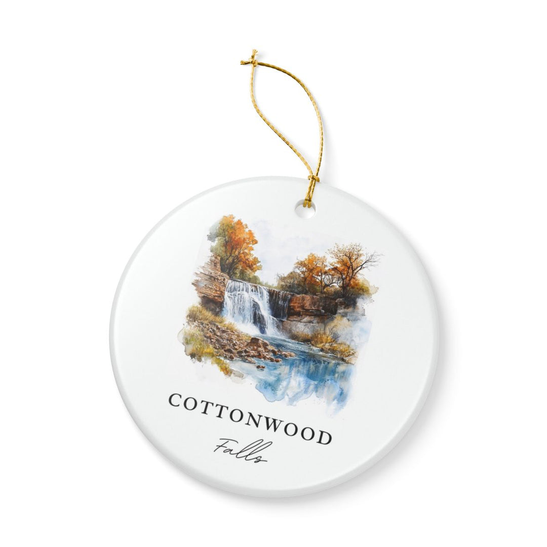 Cottonwood Falls Kansas USA Ornament: Unique Cottonwood Falls Souvenir, Cottonwood Falls Kansas Xmas Decor, and Authentic Cottonwood Falls Gift